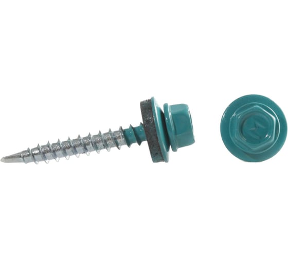 Кровельный саморез OMAX 4,8х35 сверло, морская волна RAL 5021 250 шт 1390480356