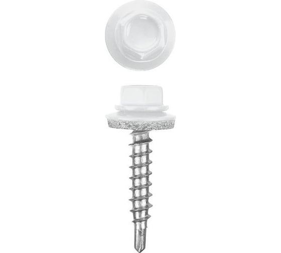 Кровельный саморез OMAX 4,8х35 сверло, насыщенно-белые RAL 9003 250 шт 13204803510