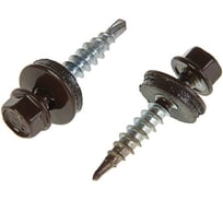 Кровельные саморезы OMAX 5,5х25, сверло, коричневый шоколад RAL 8017 250 шт 1270550257