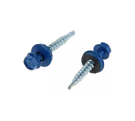 Кровельные саморезы OMAX 5,5х19, сверло, ярко-синие RAL 5005 250 шт 12505501910 1