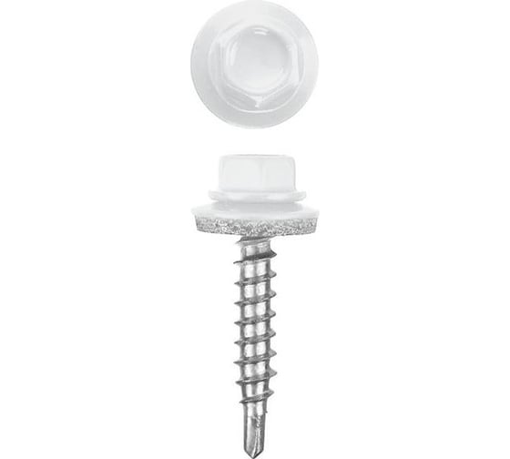 Кровельные саморезы OMAX 5,5х25, сверло, насыщенно-белые RAL 9003 250 шт 1320550258 1