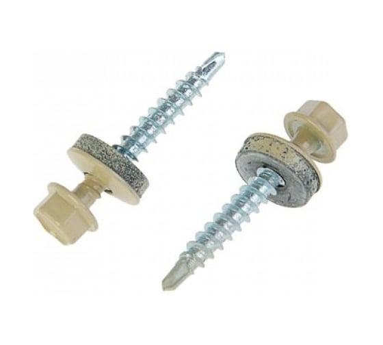Кровельные саморезы OMAX 5,5х19, сверло, слоновая кость RAL 1014 4000 шт 1380550194 1