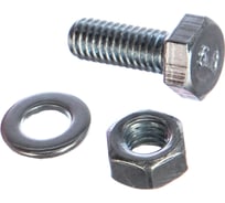 Болт с шестигранной головкой в комплекте с гайкой, шайбой, шайбой пружинной, ЗУБР, МАСТЕР, 303436-06-016