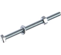 Болт с шестигранной головкой в комплекте с гайкой, шайбой, шайбой пружинной, ЗУБР, МАСТЕР, 303436-06-080