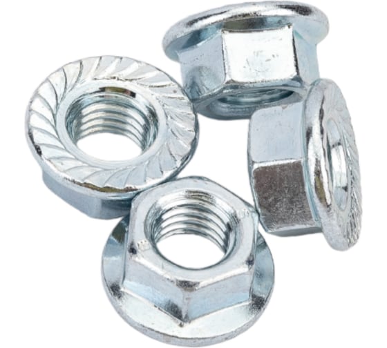 Гайка ЗУБР DIN 6923 с фланцем, M8, 5 кг, (примерно 742 шт.) кл. пр. 6, оцинкованная 303630-08