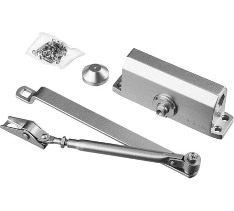 Дверной доводчик для дверей массой до 80 кг STAYER цвет серебро 37915-80