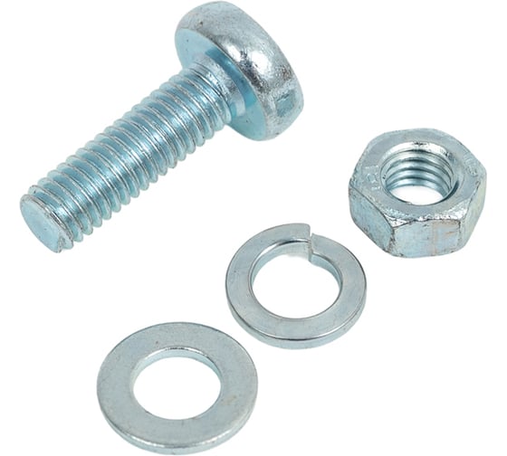 Винт ЗУБР DIN7985 в комплекте с гайкой DIN934 18 шт 303476-05-016 1