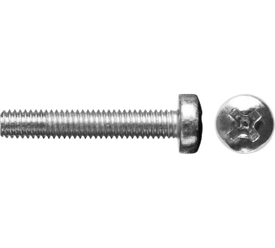Винт ЗУБР DIN 7985, M6 x 40 мм, 5 кг, (примерно 526 шт.) кл. пр. 4.8, оцинкованный, 303150-06-040