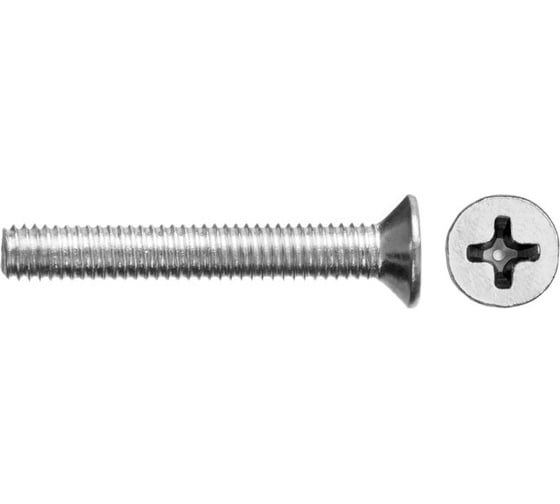Винт ЗУБР DIN 965, M6 x 30 мм, 5 кг, (примерно 877 шт.) кл. пр. 4.8, оцинкованный, 303110-06-030 1