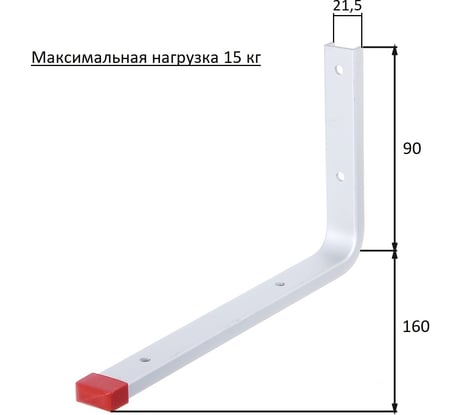 Настенный крюк 90х160мм, ALBERTS 805500