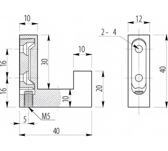 Мебельный крючок GTV черный WZ-K2201-CZ