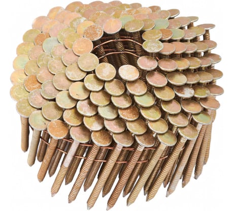 Барабанный кровельный гвоздь СПГФ 45х3.1 мм, ершеный, цинк желтопассивированный (Zn+Cr), 1440 шт. ГКБ_453.1_Ер_Пр_ЦнХр_СПГФ