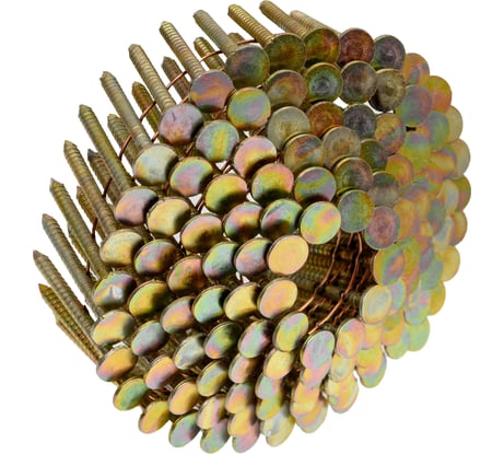 Барабанный кровельный гвоздь СПГФ 38х3.1 мм, ершеный, цинк желтопассивированный (Zn+Cr), 1440 шт. ГКБ_383.1_Ер_Пр_ЦнХр_СПГФ