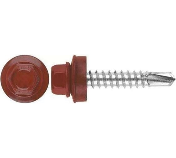 Кровельный саморез КРЕП-КОМП 4,8x19, RAL3009, оксидно-красный, 4500 шт. ск48193009к 1