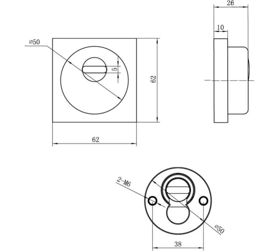 Врезная защитная броненакладка Doorlock DL PRO6225S MBSN матовый никель, квадратная розетка HRC50 73382