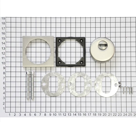 Врезная защитная броненакладка Doorlock DL PRO6225S MBSN матовый никель, квадратная розетка HRC50 73382