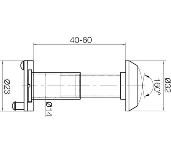 Огнестойкий глазок Doorlock DL VA14F/40-60mm/160 CP полированный хром 74210