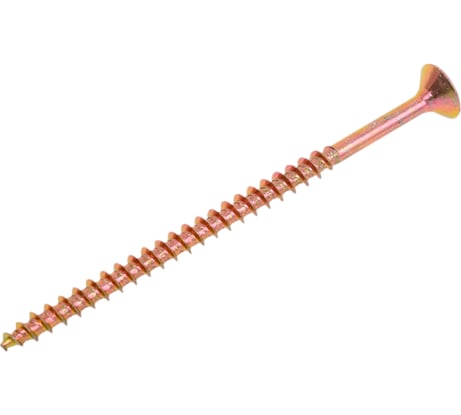 Универсальный саморез Rizzel Pz, 5x80 мм, желтый цинк, короб с окошком, 150 шт 00-00464159