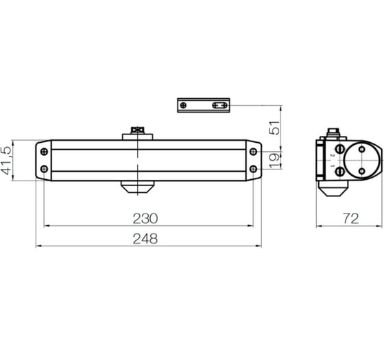 Доводчик Doorlock DL180A BC EN 1-6/7 коричневый с регулируемой функцией тормоза открывания, регулируемое усилие закрывания 75537