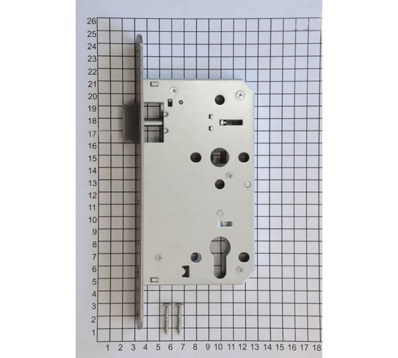 Корпус огнестойкого замка Doorlock DL1769С/65/72/24/9/SSS матовая нержавеющая сталь, реверсивный, под цилиндр, бэксет 65 мм, межосевое расстояние 72 мм 75307