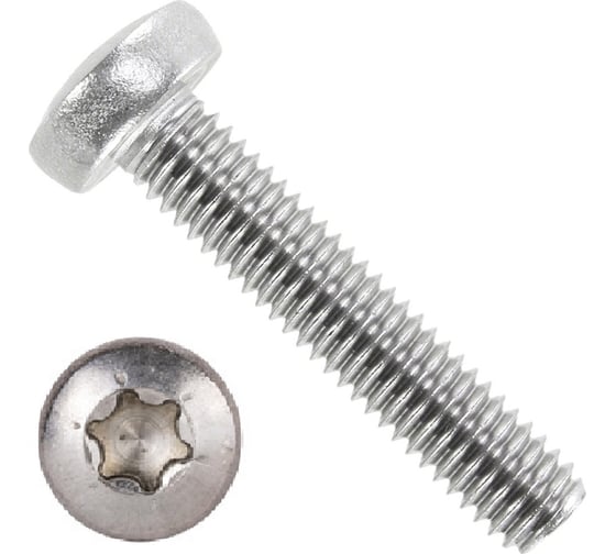 Винт КРЕП-КОМП полуцилиндрическая головка, DIN 7985, нержавейка А2, 8x45, 10 шт. вцн845мф-Torx 1