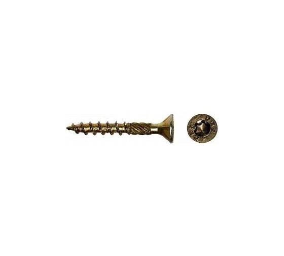 Конструкционные саморезы КРЕП-КОМП потай, Torx, желтый цинк, 3.5x30 мм, 500 шт. скт3530