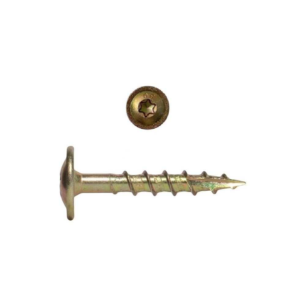Саморезы с прессшайбой КРЕП-КОМП Torx, по дереву, желтый цинк, 6.0x30 ...