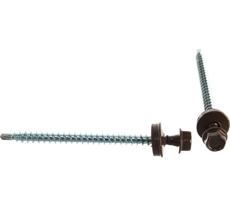 Саморезы для крепления кровель. матер. к дерев. обреш. Зубр цвет RAL 8028 "земель.-коричн.", оцинк., 4,8x70мм, 160 штук 4-300315-48-070-8028