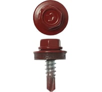 Саморезы для крепления кровельных материалов к метал. конструкциям Зубр цвет RAL 3003 рубиново-красный, оцинк., 5,5x19мм, 500шт 4-300315-55-019-3003