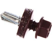 Саморезы для крепления кровель. матер. к метал. конструкциям Зубр цвет RAL 3005 "темно-красн.", оцинк., 5,5x19 мм, 500 штук 4-300315-55-019-3005