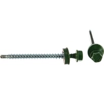 Саморезы для крепления кровельных материалов к деревянной обрешетке Зубр цвет RAL 6002 зеленый лист, оцинкованные, 4,8x60мм, 1000шт 4-300310-48-060-6002