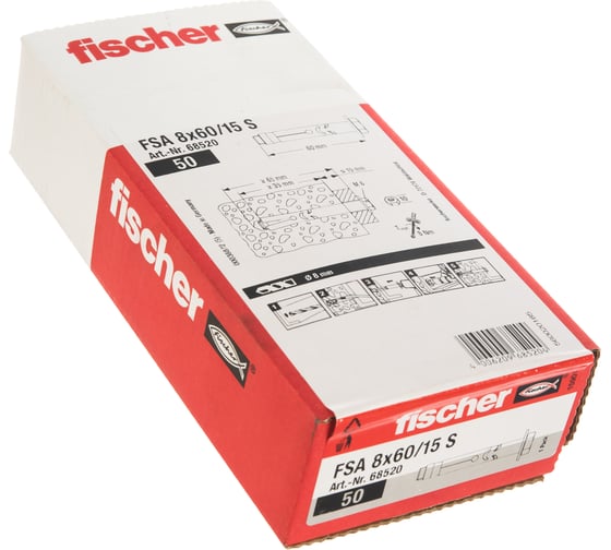 Анкер Fischer FSA-S 8/15x65 50 шт 68520