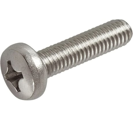 Винт с полукруглой головкой ВИРТУОЗ крестообразный шлиц, 6x25 мм, din 7985, нержавеющая сталь а2 - 6шт 50193