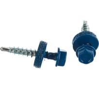 Саморезы Зубр для крепления кровельных материалов к деревянной обрешетки, цвет RAL 5005 синий насыщенный, оцинкованный, 4,8x29мм, 2500шт 4-300310-48-029-5005