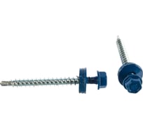 Саморезы Зубр для крепления кровельных материалов к деревянной обрешетки, цвет RAL 5005 синий насыщенный, оцинкованный, 4,8x50мм, 1200шт 4-300310-48-050-5005