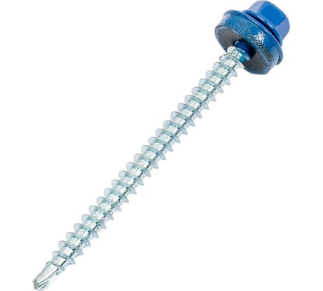 Саморезы Зубр для крепления кровельных материалов к деревянной обрешетки, цвет RAL 5005 синий насыщенный, оцинкованный, 4,8x65мм, 180шт 4-300315-48-065-5005