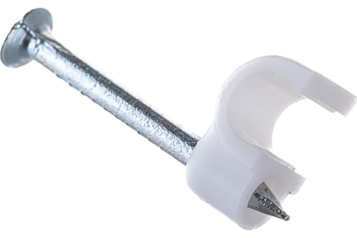 Круглая скоба с гвоздем Зубр для крепления кабеля 3мм, 50шт 45111-03 .