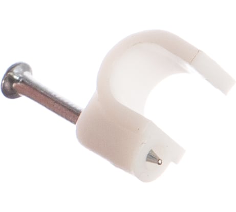 Круглая скоба с гвоздем Зубр для крепления кабеля 6мм, 50шт 45111-06