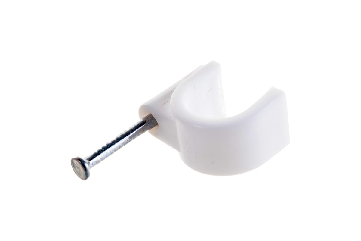 Круглая скоба с гвоздем Зубр для крепления кабеля 12мм, 40шт 45111-12 ...