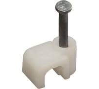 Прямоугольная скоба с гвоздем Зубр для крепления кабеля 7мм, 50шт 45112-07