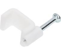 Прямоугольная скоба с гвоздем Зубр для крепления кабеля 10мм, 40шт 45112-10