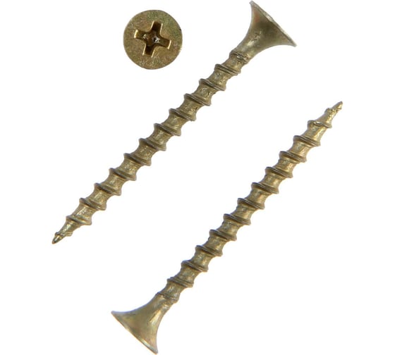 Саморез ТУНДРА 3.5x41 PREMIUM, потай, крупная резьба, шлиц PH 2 , желтый цинк, 1 кг 9192423