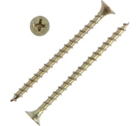 Саморез ТУНДРА 3.5x55 мм PREMIUM, потай, крупная резьба, шлиц PH, желтый цинк, 1 кг 7381451