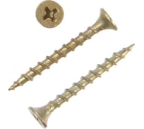 Саморез ТУНДРА 3.5x35 мм PREMIUM, потай, крупная резьба, шлиц PH, желтый цинк, 1 кг 5470696