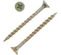 Саморез ТУНДРА 3.5x45 мм PREMIUM, потай, крупная резьба, шлиц PH, желтый цинк, 1 кг 6937036