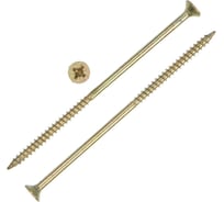 Саморез ТУНДРА универсальный 6x140 PREMIUM, потай, крупная резьба,шлиц PZ3, жёлтый цинк, 1 кг 922740 9227405