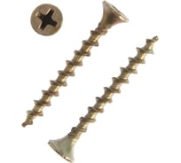 Саморез ТУНДРА 3,5x35, потай, крупная резьба,шлиц PH, желтый цинк, 5000 шт. 7,65 кг 7881260