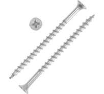 Саморез ТУНДРА 3,8x65, потай, крупная резьба,шлиц PH2, белый цинк, 3300 шт. 12 кг 7881279