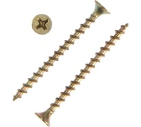 Саморез ТУНДРА 3,5x51, потай, крупная резьба,шлиц PH, желтый цинк, 3300 шт, 7,03 кг 7881256