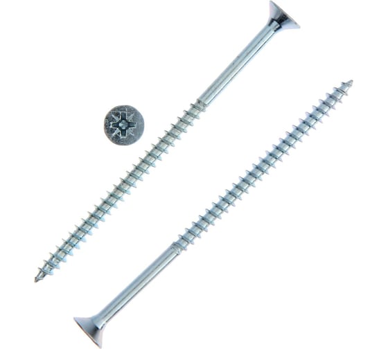 Саморез ТУНДРАы универсальные krep 5.0x90 мм, цинк, 100 шт. 7156324 1
